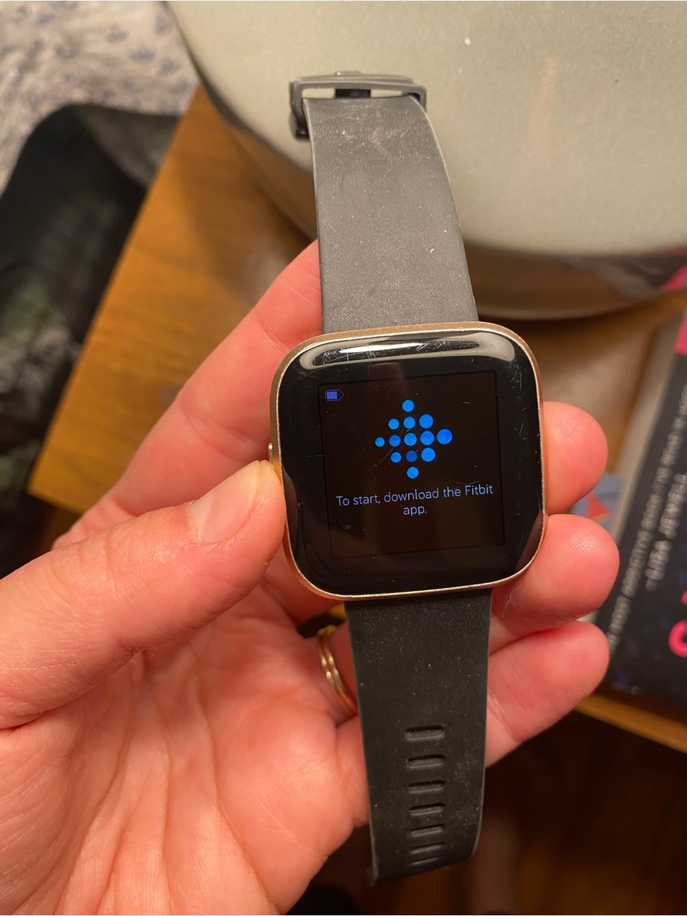 Fitbit Versa 2 Black with Rose Gold Trim - Fitness Smartwatch